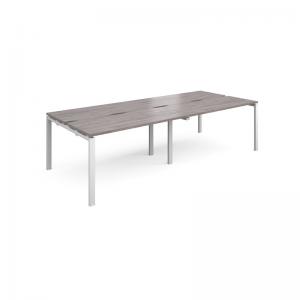 Adapt sliding top double back to back desks 2800mm x 1200mm - white