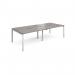 Adapt sliding top double back to back desks 2800mm x 1200mm - white frame, grey oak top STE2812-WH-GO