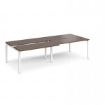 Adapt sliding top double back to back desks 2800mm x 1200mm - white frame, walnut top STE2812-WH-W