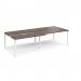 Adapt sliding top double back to back desks 2800mm x 1200mm - white frame, walnut top STE2812-WH-W