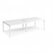 Adapt sliding top double back to back desks 2800mm x 1200mm - white frame, white top STE2812-WH-WH