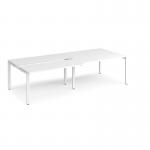 Adapt sliding top double back to back desks 2800mm x 1200mm - white frame, white top STE2812-WH-WH