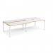 Adapt sliding top double back to back desks 2800mm x 1200mm - white frame, white top with oak edging STE2812-WH-WO