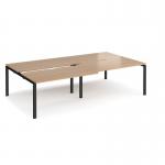 Adapt sliding top double back to back desks 2800mm x 1600mm - black frame, beech top STE2816-K-B