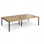 Adapt sliding top double back to back desks 2800mm x 1600mm - black frame, oak top STE2816-K-O