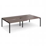 Adapt sliding top double back to back desks 2800mm x 1600mm - black frame, walnut top STE2816-K-W