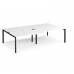 Adapt sliding top double back to back desks 2800mm x 1600mm - black frame, white top STE2816-K-WH