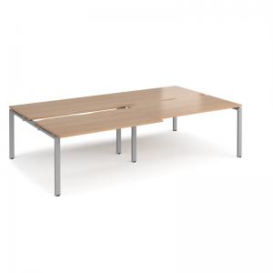 Adapt sliding top double back to back desks 2800mm x 1600mm - silver
