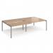 Adapt sliding top double back to back desks 2800mm x 1600mm - silver frame, beech top STE2816-S-B