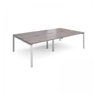 Adapt sliding top double back to back desks 2800mm x 1600mm - silver