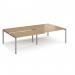 Adapt sliding top double back to back desks 2800mm x 1600mm - silver frame, oak top STE2816-S-O