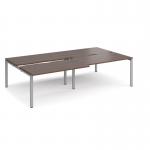 Adapt sliding top double back to back desks 2800mm x 1600mm - silver frame, walnut top STE2816-S-W