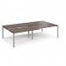 Adapt sliding top double back to back desks 2800mm x 1600mm - silver frame, walnut top STE2816-S-W