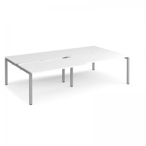 Adapt sliding top double back to back desks 2800mm x 1600mm - silver