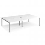 Adapt sliding top double back to back desks 2800mm x 1600mm - silver frame, white top STE2816-S-WH