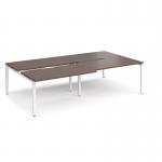 Adapt sliding top double back to back desks 2800mm x 1600mm - white frame, walnut top STE2816-WH-W