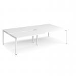 Adapt sliding top double back to back desks 2800mm x 1600mm - white frame, white top STE2816-WH-WH