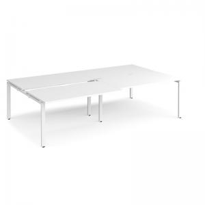 Adapt sliding top double back to back desks 2800mm x 1600mm - white