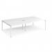 Adapt sliding top double back to back desks 2800mm x 1600mm - white frame, white top STE2816-WH-WH