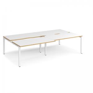 Adapt sliding top double back to back desks 2800mm x 1600mm - white