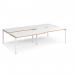 Adapt sliding top double back to back desks 2800mm x 1600mm - white frame, white top with oak edging STE2816-WH-WO