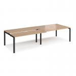 Adapt sliding top double back to back desks 3200mm x 1200mm - black frame, beech top STE3212-K-B