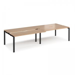 Adapt sliding top double back to back desks 3200mm x 1200mm - black