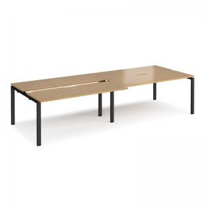 Adapt sliding top double back to back desks 3200mm x 1200mm - black
