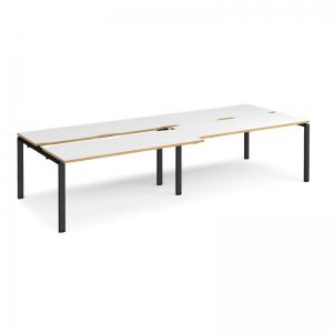 Adapt sliding top double back to back desks 3200mm x 1200mm - black