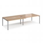 Adapt sliding top double back to back desks 3200mm x 1200mm - silver frame, beech top STE3212-S-B