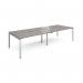 Adapt sliding top double back to back desks 3200mm x 1200mm - silver frame, grey oak top STE3212-S-GO