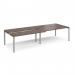 Adapt sliding top double back to back desks 3200mm x 1200mm - silver frame, walnut top STE3212-S-W