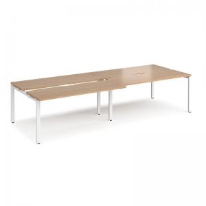 Adapt sliding top double back to back desks 3200mm x 1200mm - white