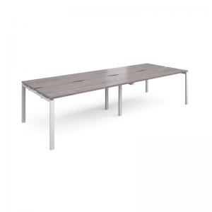 Adapt sliding top double back to back desks 3200mm x 1200mm - white