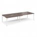 Adapt sliding top double back to back desks 3200mm x 1200mm - white frame, walnut top STE3212-WH-W