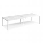 Adapt sliding top double back to back desks 3200mm x 1200mm - white frame, white top STE3212-WH-WH