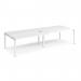 Adapt sliding top double back to back desks 3200mm x 1200mm - white frame, white top STE3212-WH-WH