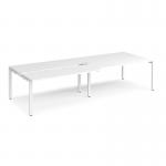 Adapt sliding top double back to back desks 3200mm x 1200mm - white frame, white top STE3212-WH-WH