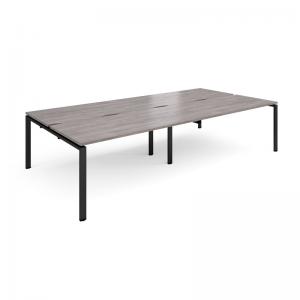 Adapt sliding top double back to back desks 3200mm x 1600mm - black