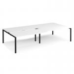 Adapt sliding top double back to back desks 3200mm x 1600mm - black frame, white top STE3216-K-WH