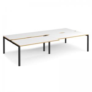 Adapt sliding top double back to back desks 3200mm x 1600mm - black