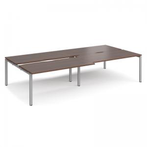 Adapt sliding top double back to back desks 3200mm x 1600mm - silver