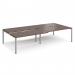 Adapt sliding top double back to back desks 3200mm x 1600mm - silver frame, walnut top STE3216-S-W