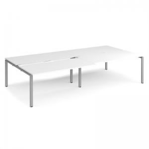 Adapt sliding top double back to back desks 3200mm x 1600mm - silver