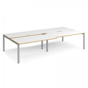 Adapt sliding top double back to back desks 3200mm x 1600mm - silver