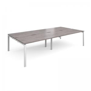 Adapt sliding top double back to back desks 3200mm x 1600mm - white
