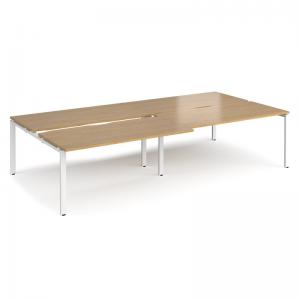 Adapt sliding top double back to back desks 3200mm x 1600mm - white