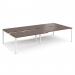 Adapt sliding top double back to back desks 3200mm x 1600mm - white frame, walnut top STE3216-WH-W