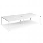 Adapt sliding top double back to back desks 3200mm x 1600mm - white frame, white top STE3216-WH-WH