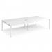 Adapt sliding top double back to back desks 3200mm x 1600mm - white frame, white top STE3216-WH-WH